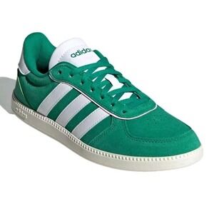 Adidas NIB 7.5 Breaknet sleek Court Green Cloud White Leather Suede Sneaker Shoe